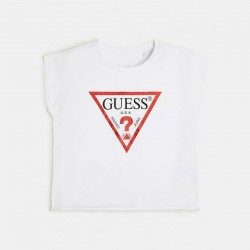 Guess Παιδικό Καλοκαιρινό Crop Top Κοντομάνικο για Κορίτσι Λευκό
