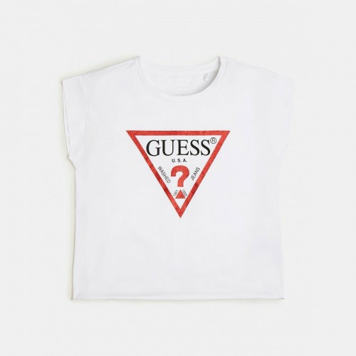 Guess Παιδικό Καλοκαιρινό Crop Top Κοντομάνικο για Κορίτσι Λευκό