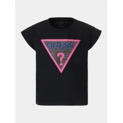 GUESS Front Logo Cotton Crop T-Shirt J1RI26K6YW1-JBLK (8-16 ετών)