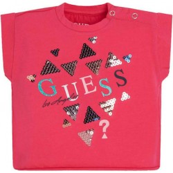 Guess Παιδικό Καλοκαιρινό Crop Top Κοντομάνικο για Κορίτσι Φούξια