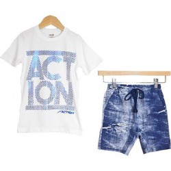 Παιδικό Σετ Βερμούδα Για Αγόρι COTTON PLANET 3111-062 Άσπρο